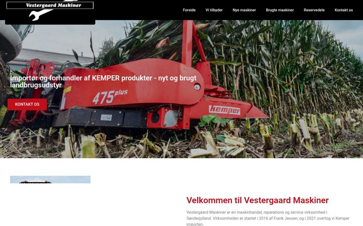 Screenshot of vestergaardmaskiner.dk