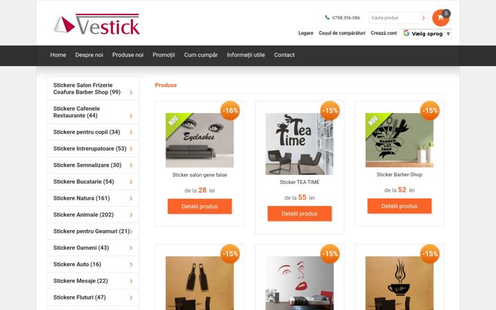 Screenshot di vestick.ro