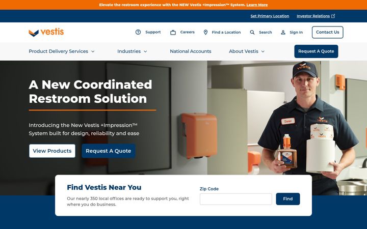 Screenshot van vestis.com