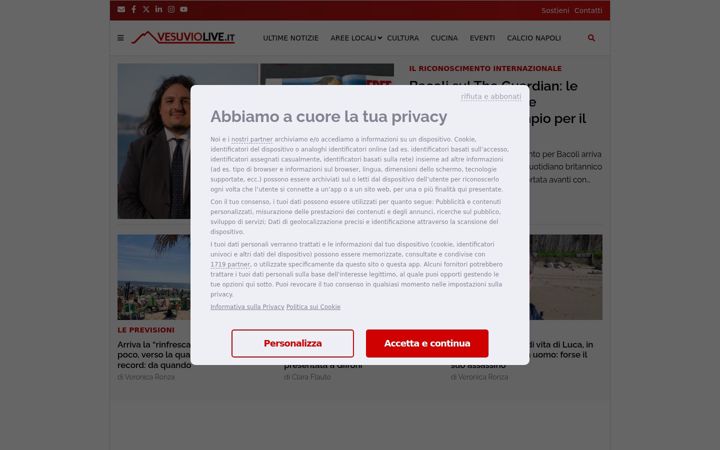 Screenshot of vesuviolive.it