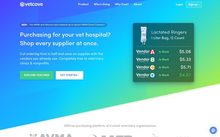 Screenshot of vetcove.com