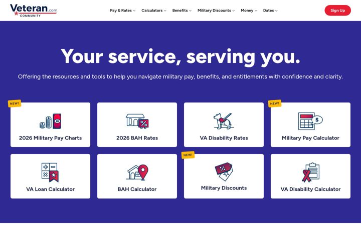 Screenshot of veteran.com