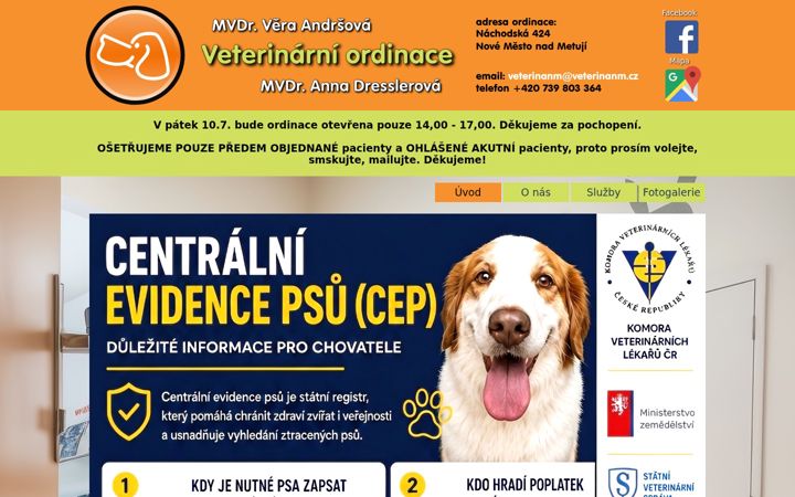 Screenshot of veterinanm.cz