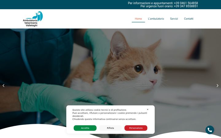 Screenshot of veterinariovallelaghi.it