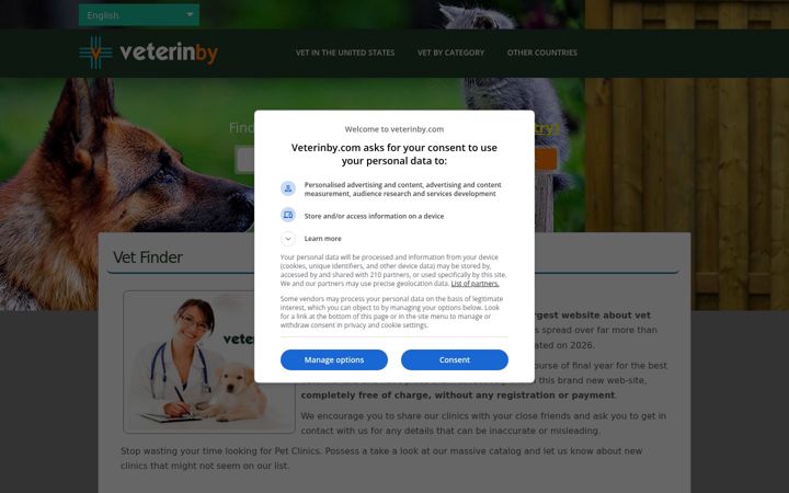 Screenshot of veterinby.com