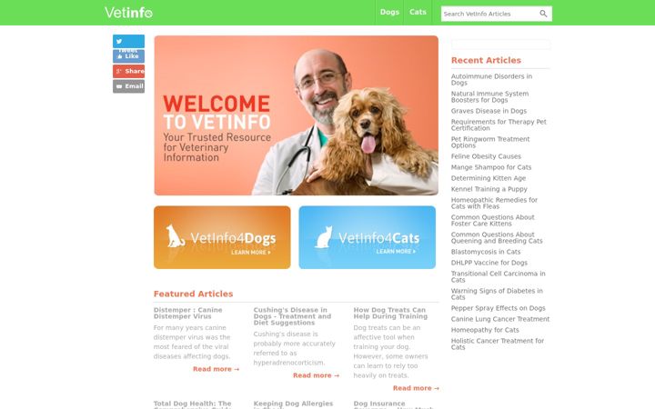 Screenshot von vetinfo.com