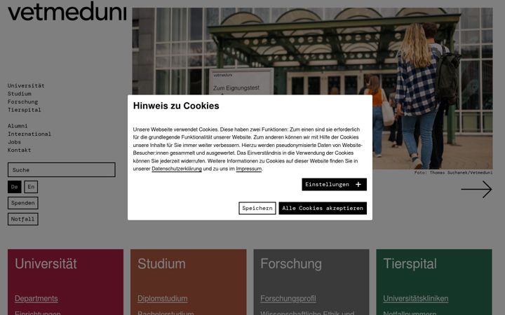 Screenshot of vetmeduni.ac.at