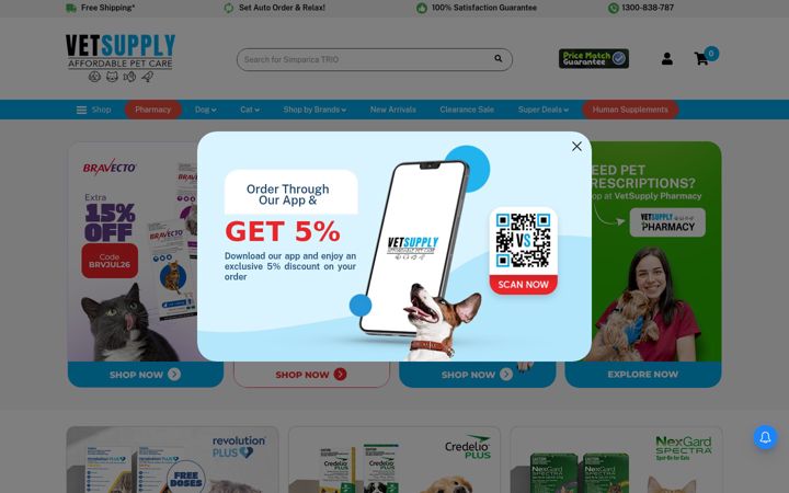 Snimka zaslona za vetsupply.com.au