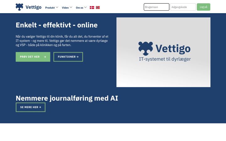 Zrzut ekranu vettigo.dk