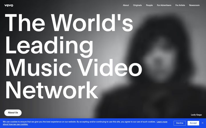 Zrzut ekranu vevo.com