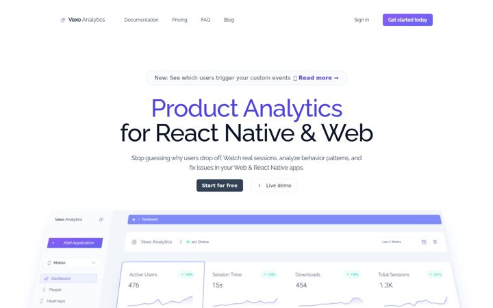 Screenshot of vexo.co