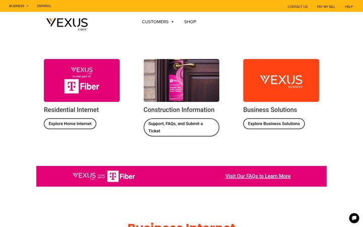 Screenshot of vexusfiber.com