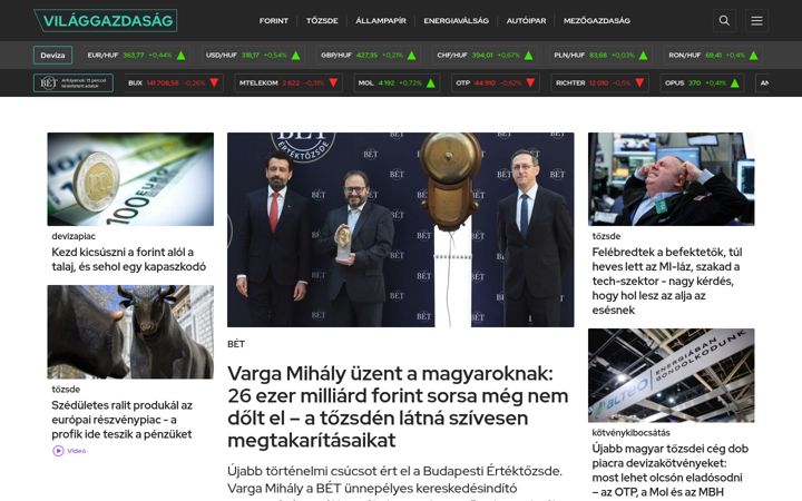 Screenshot di vg.hu