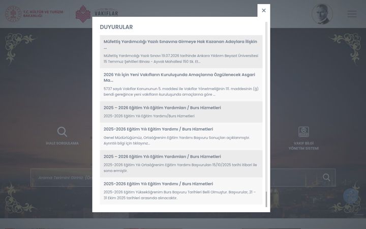 Screenshot of vgm.gov.tr