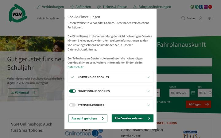 Screenshot of vgn.de