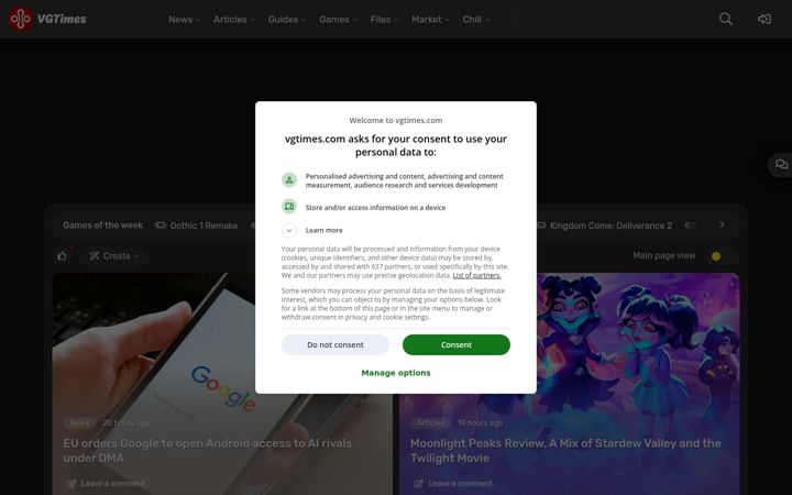 Screenshot di vgtimes.com