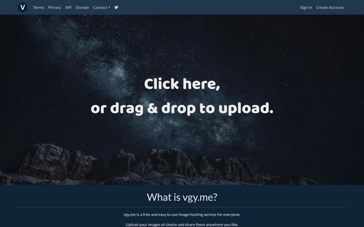 Screenshot of vgy.me