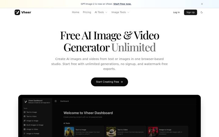 Screenshot of vheer.com
