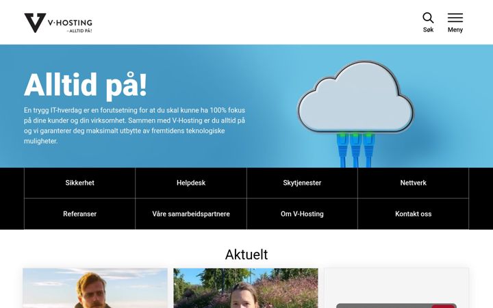 Screenshot of vhosting.no