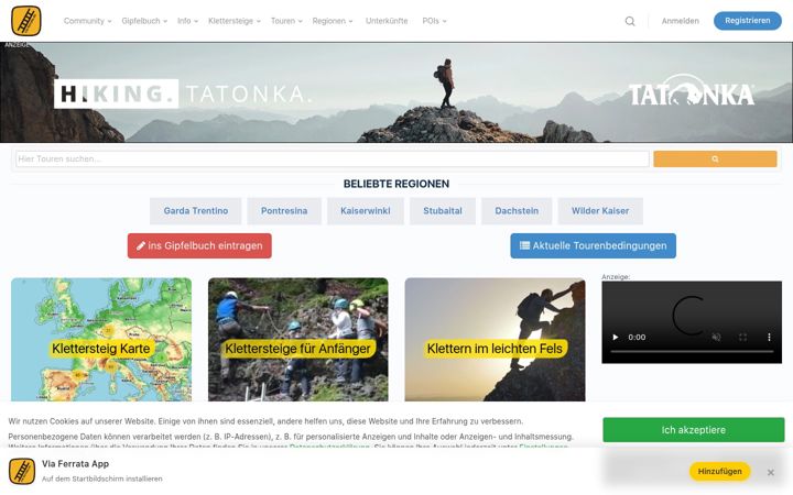 Screenshot of via-ferrata.de