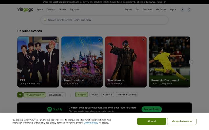 Screenshot stránky viagogo.fr