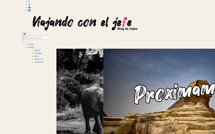 Screenshot of viajandoconeljefe.com