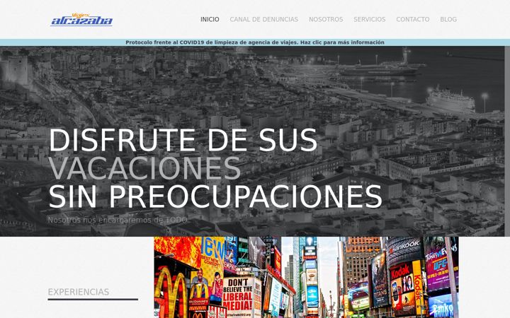 Screenshot of viajesalcazaba.com