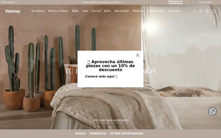 Screenshot of vianney.com.mx