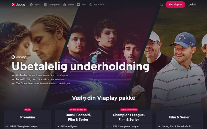 Screenshot of viaplay.dk