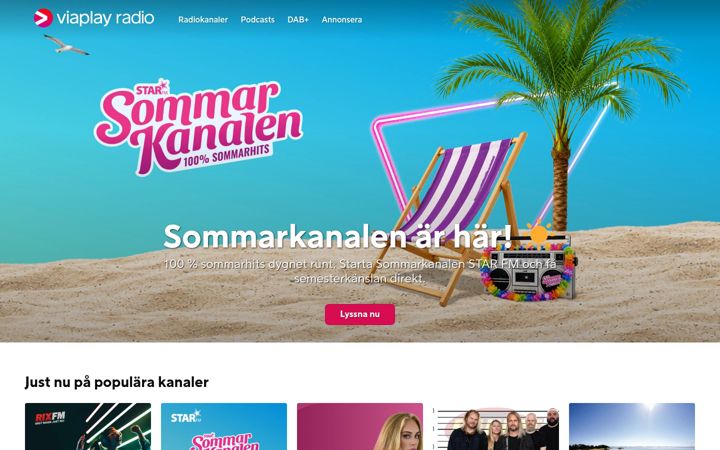 Screenshot of viaplayradio.se