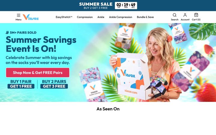 Screenshot of viasox.com