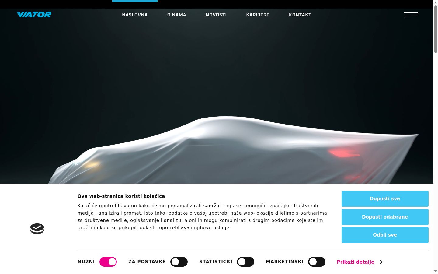 Capture d'écran de la bannière de consentement affichée avant toute interaction