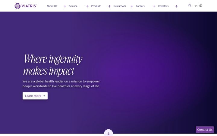 Screenshot of viatris.com