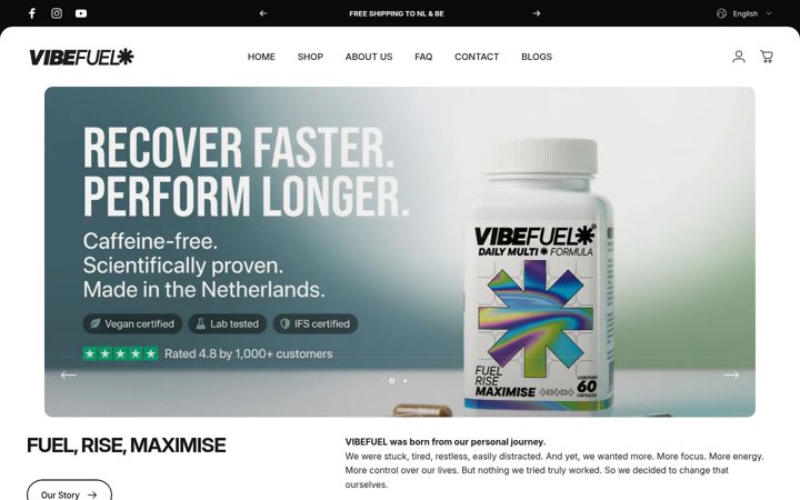 Ekrānuzņēmums no vibefuel.com
