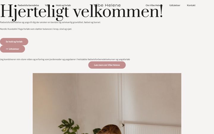 Screenshot of vibehelene.dk