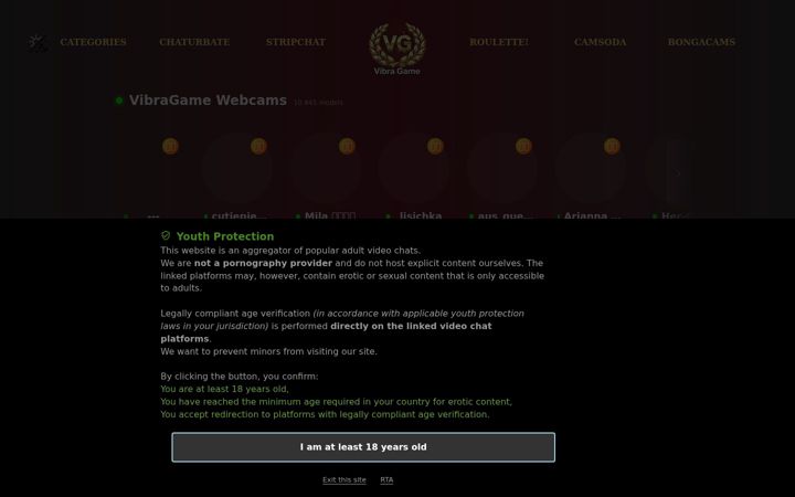 Screenshot of vibragame.org