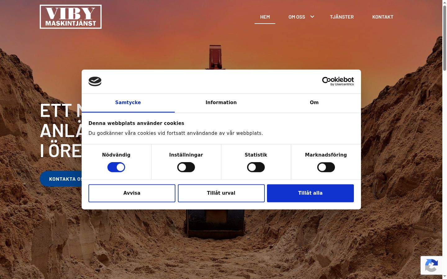 Screenshot of the consent banner shown before any interaction