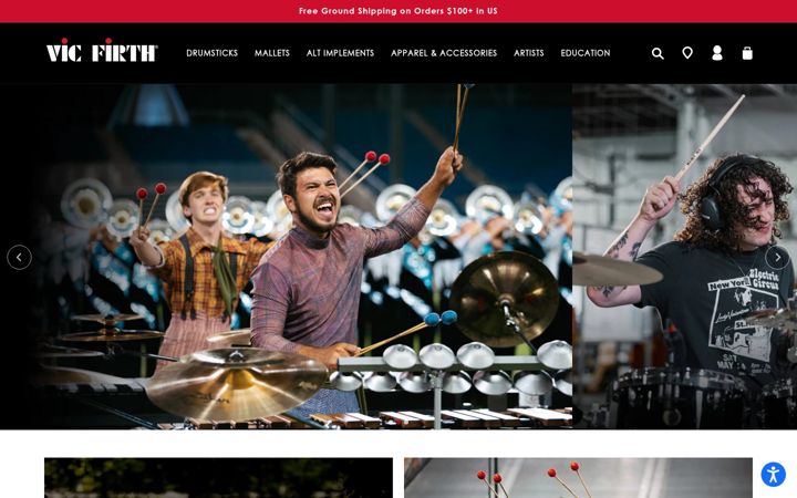 Screenshot of vicfirth.com