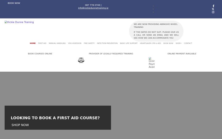 Screenshot of vickiedunnetraining.ie