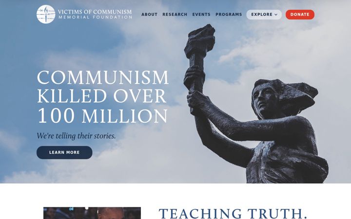Skärmbild av victimsofcommunism.org