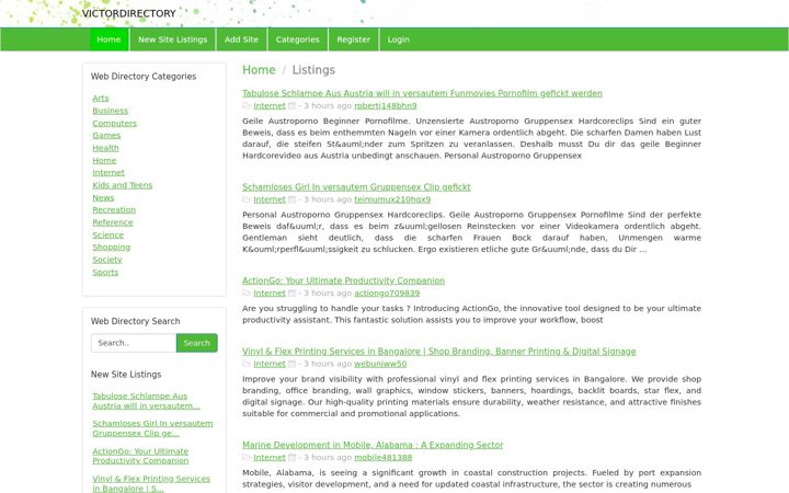 Screenshot of victordirectory.com