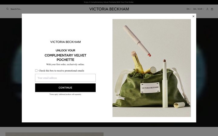 Screenshot of victoriabeckhambeauty.com