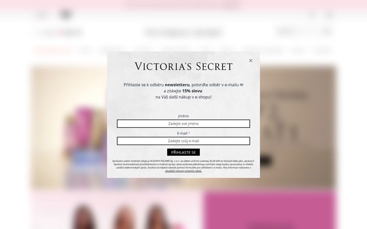Capture d'écran de victoriassecret.cz