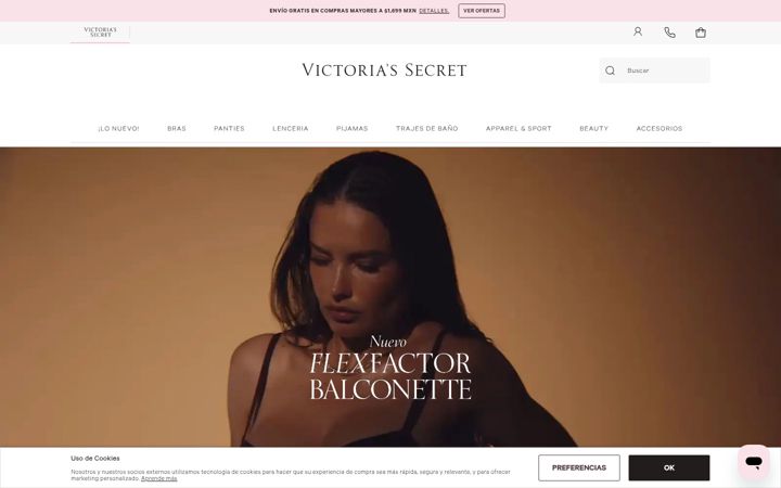 Screenshot of victoriassecret.mx