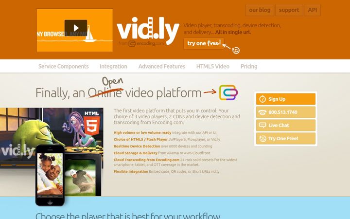 Screenshot of vid.ly