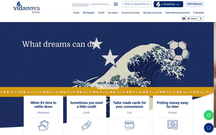 Screenshot of vidanova-bank.com