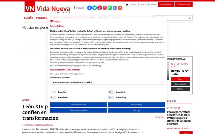 Screenshot of vidanuevadigital.com