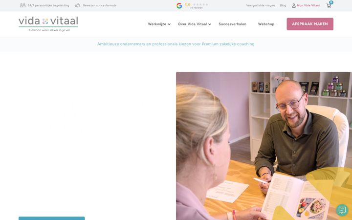 Captura de ecrã de vidavitaal.nl