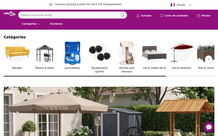 Screenshot of vidaxl.fr