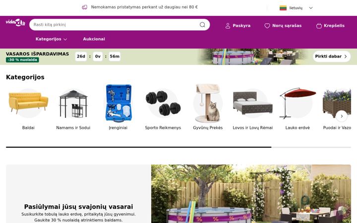 Screenshot of vidaxl.lt